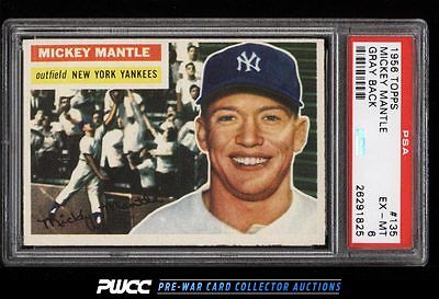 1956 Topps Mickey Mantle 135 PSA 6 EXMT PWCC