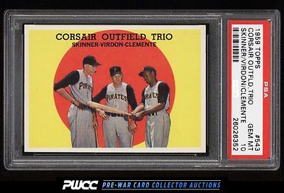 1959 Topps Roberto Clemente CORSAIR OUTFIELD TRIO 543 PSA 10 GEM MINT PWCC