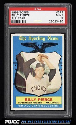 1959 Topps Billy Pierce ALLSTAR 572 PSA 9 MINT PWCC