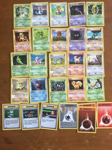 1st Edition Shadowless Basic Pokemon 27 Card Bundle NMM