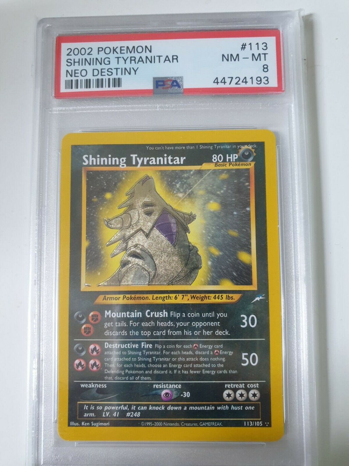 Pokemon Shining Tyranitar PSA 8