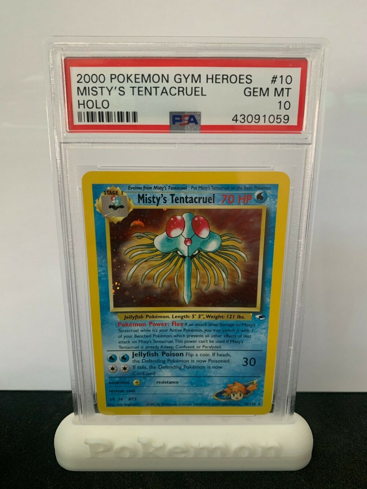 Pokemon PSA 10 Gym Heroes Mistys Tentacruel Holo Rare Mint 10