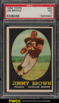 1958 Topps Football Jim Brown ROOKIE RC 62 PSA 7 NRMT