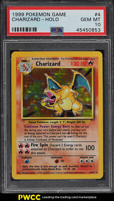 1999 Pokemon Game Holo Charizard 4 PSA 10 GEM MINT