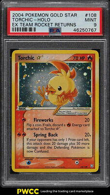 2004 Pokemon EX Team Rocket Returns Gold Star Holo Torchic 108 PSA 9 MINT