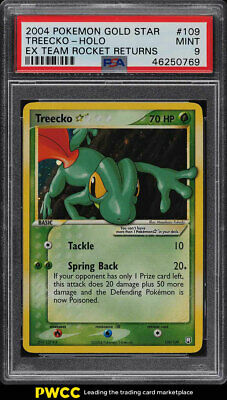 2004 Pokemon EX Team Rocket Returns Gold Star Holo Treecko 109 PSA 9 MINT