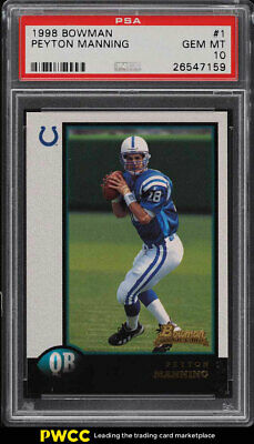 1998 Bowman Football Peyton Manning ROOKIE RC 1 PSA 10 GEM MINT