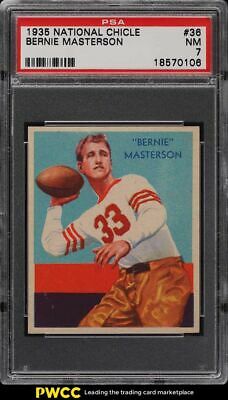 1935 National Chicle Football Bernie Masterson 36 PSA 7 NRMT