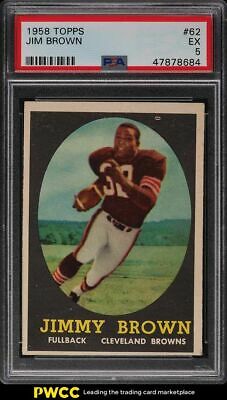 1958 Topps Football Jim Brown ROOKIE RC 62 PSA 5 EX