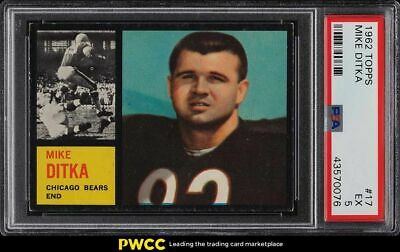 1962 Topps Football Mike Ditka ROOKIE RC 17 PSA 5 EX