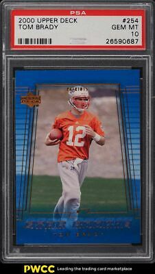 2000 Upper Deck Football Tom Brady ROOKIE RC 254 PSA 10 GEM MINT