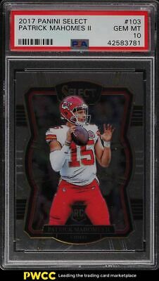 2017 Select Football Patrick Mahomes II ROOKIE RC 103 PSA 10 GEM MINT