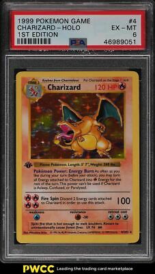 1999 Pokemon Game 1st Edition Holo Charizard 4 PSA 6 EXMT