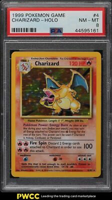 1999 Pokemon Game Holo Charizard 4 PSA 8 NMMT