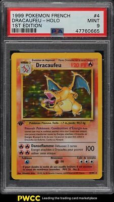 1999 Pokemon French 1st Edition Holo Dracaufeu 4 PSA 9 MINT