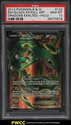 2012 Pokemon BW Dragons Exalted EX Holo Rayquaza Full Art 123 PSA 10 GEM MINT