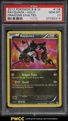 2012 Pokemon Black  White Dragons Exalted Holo Shiny Rayquaza 128 PSA 10 GEM