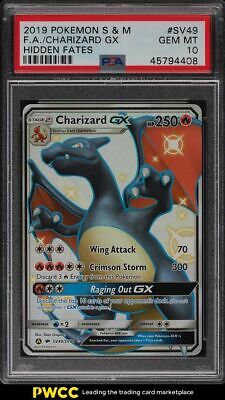 2019 Pokemon Sun  Moon Hidden Fates GX Charizard SV49 PSA 10 GEM MINT