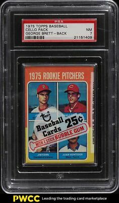 1975 Topps Baseball Cello Pack w George Brett BACK PSA 7 NRMT