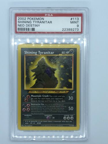 Pokemon Shining Tyranitar 113105 Secret Rare Neo Destiny MINT PSA 9