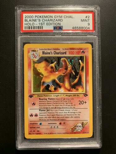 Pokemon Card PSA 9 MINT 1st Edition Blaines Charizard Gym Challenge 2132 Holo