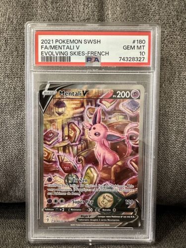 Carte Pokmon volution Cleste Mentali V Alt 180203 PSA 10 Fr 