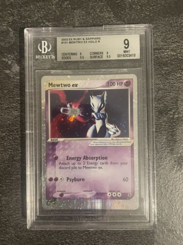 Pokemon  Mewtwo Mewtu Ex  Ex Ruby  Sapphire Rubin  Holo  BGS PSA 9  Strong