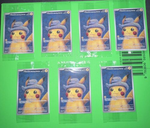 Pikachu With Grey Felt Hat 085 Promo Card Pokemon X Van Gogh Museum X 7 Cards