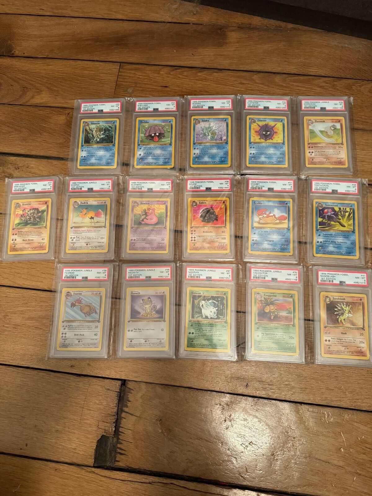 16 Pokemon Jungle  Fossil 1st Edition Cards PSA 8