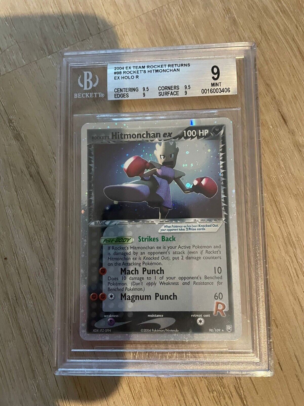 Pokemon  Hitmonchan Ex  Ex Rocket Returns  PSA BGS 9