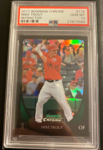 2011 Bowman Chrome Refractor Mike Trout ROOKIE RC 175 PSA 10 GEM MINT