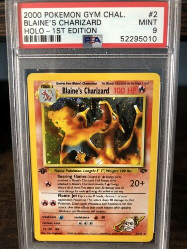 Blaines Charizard 1st Edition PSA 9 Holo Rare Gym Challenge Pokemon Card 2
