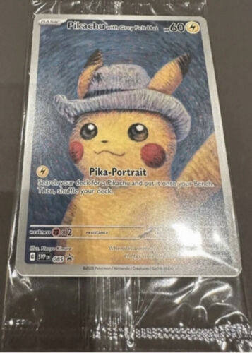 Pikachu with Grey Felt Hat 085 Promo Card Pokmon X Van Gogh Museum