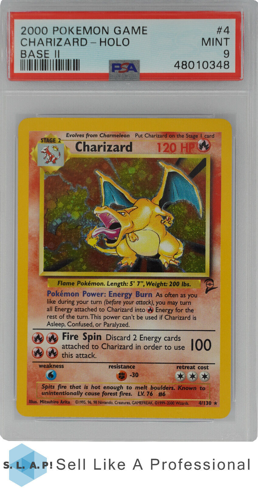 2000 POKEMON GAME BASE II 4 CHARIZARDHOLO PSA 09