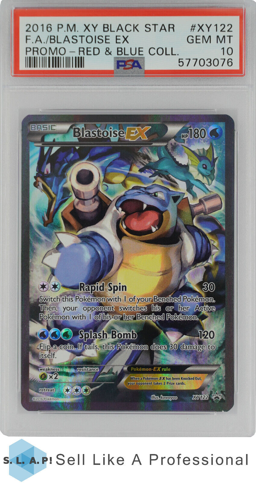 2016 POKEMON XY BLACK STAR PROMO XY122 FABLASTOISE EX PSA 10