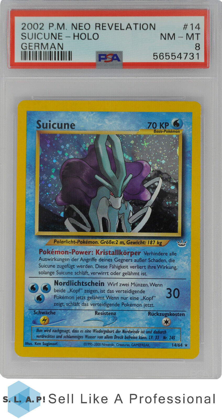 2002 Pokemon Neo Revelation Suicune 1464 PSA 8