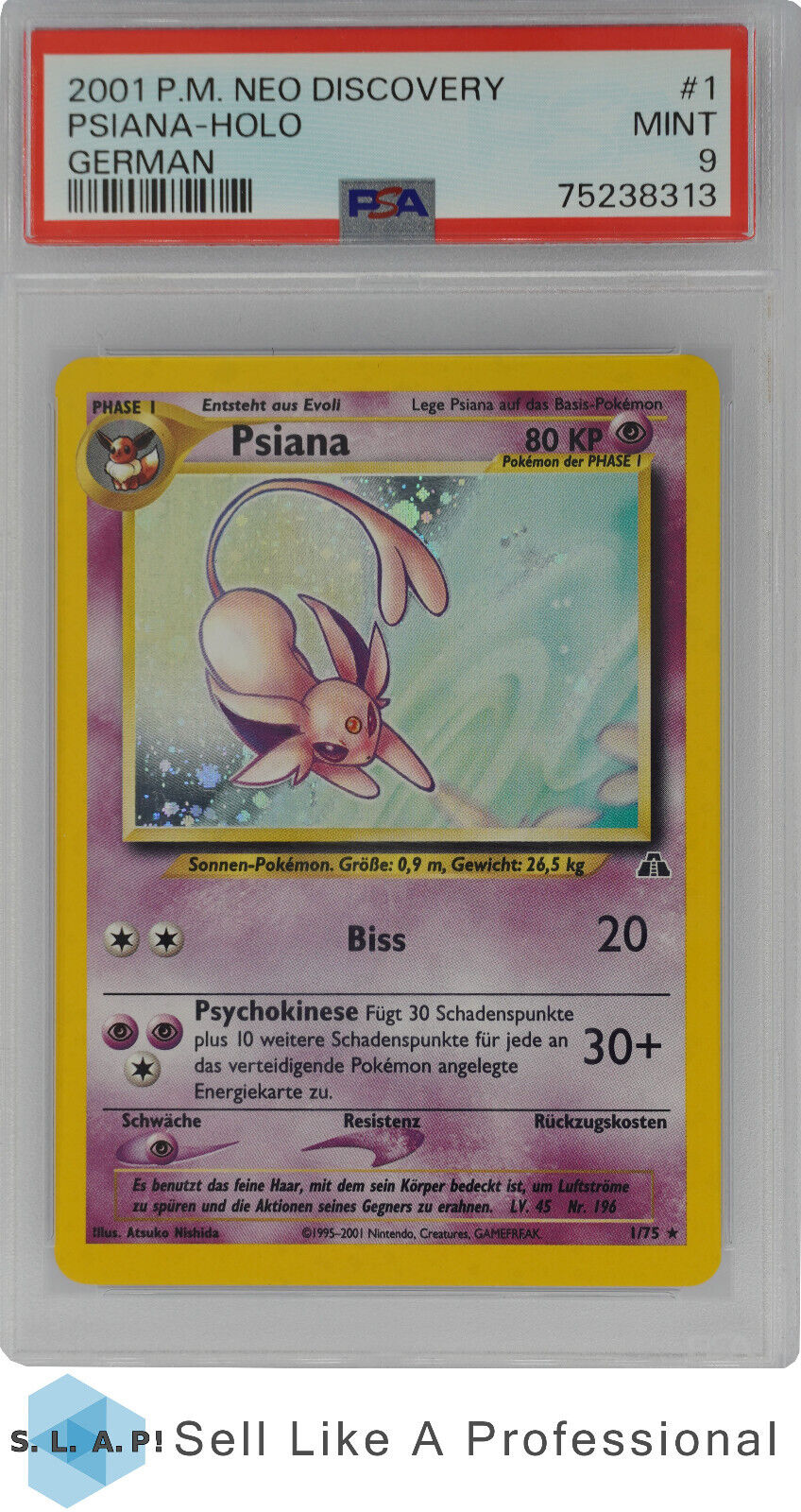 2001 Pokemon Neo Discovery German Psiana 175 PSA 9