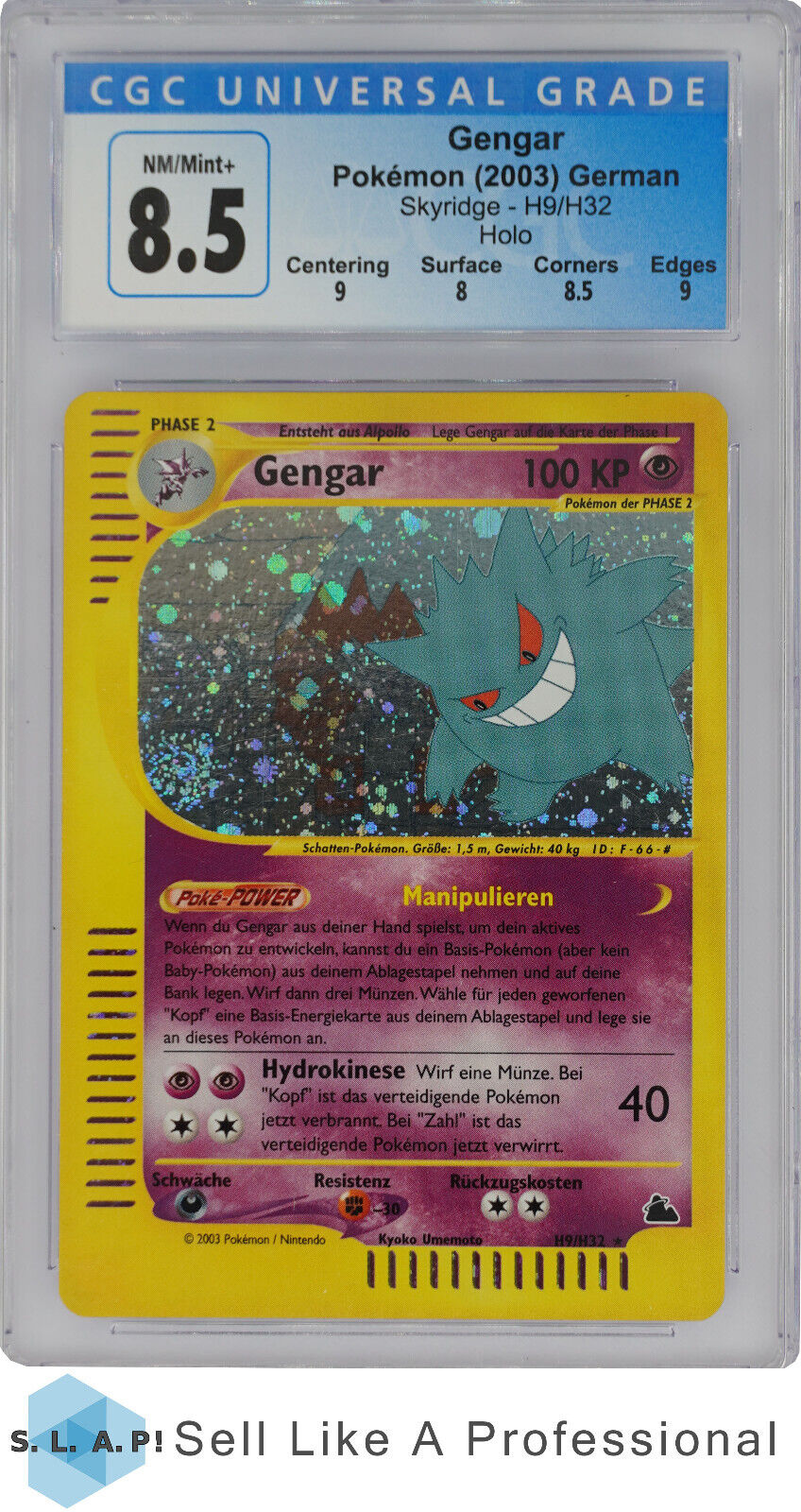 2003 Pokemon Skyridge German  Gengar H9H32 CGC 85