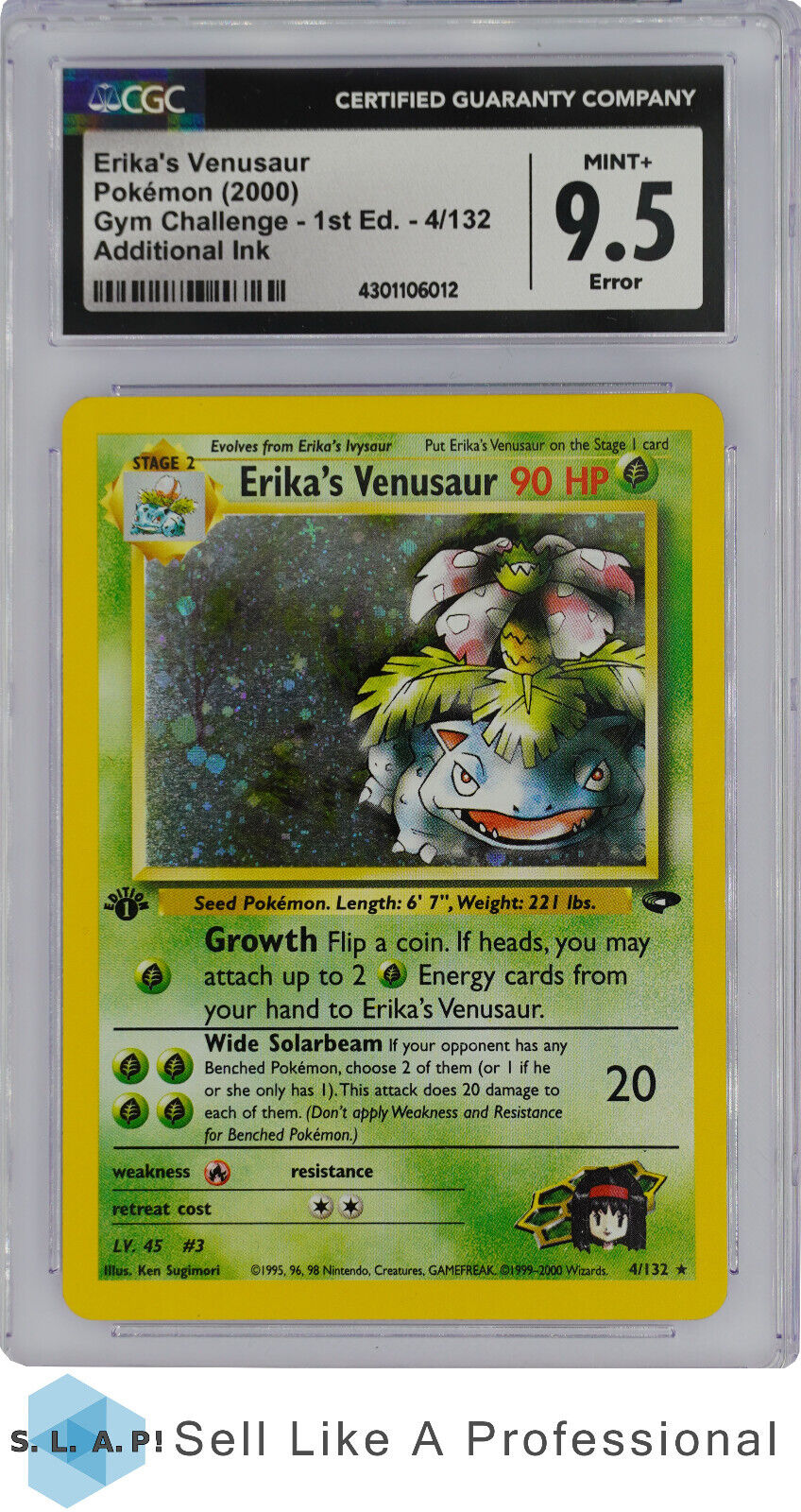 2000 Pokemon Gym Challenge 1st Edition Erikas Venusaur Holo 4 CGC 95