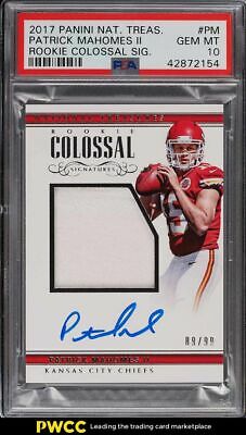 2017 National Treasures Colossal Patrick Mahomes II ROOKIE PATCH AUTO 99 PSA 10