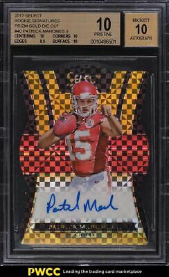 2017 Select Gold DieCut Patrick Mahomes II ROOKIE RC AUTO 10 BGS 10 PRISTINE