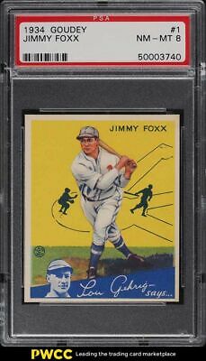 1934 Goudey Jimmy Foxx 1 PSA 8 NMMT