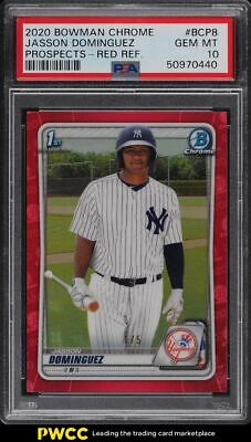 2020 Bowman Chrome Red Refractor Jasson Dominguez ROOKIE RC 15 PSA 10 GEM MINT