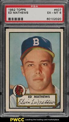 1952 Topps Eddie Mathews ROOKIE RC 407 PSA 6 EXMT