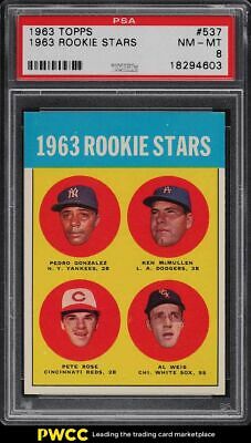 1963 Topps Pete Rose ROOKIE RC 537 PSA 8 NMMT