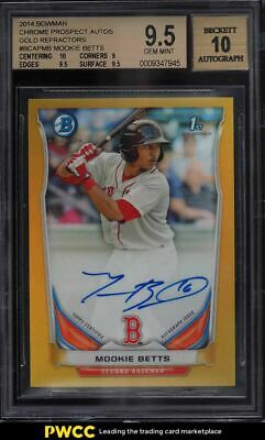 2014 Bowman Chrome Gold Refractor Mookie Betts ROOKIE RC AUTO 50 BGS 95 GEM MT