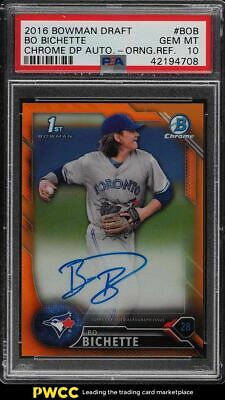 2016 Bowman Chrome Orange Refractor Bo Bichette ROOKIE RC AUTO 25 PSA 10 GEM MT