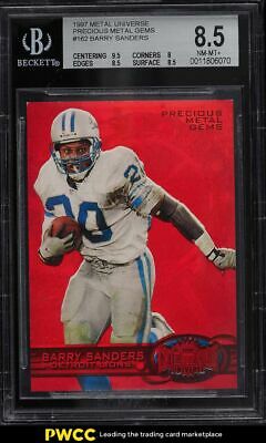 1997 Metal Universe Precious Metal Gems PMG Red Barry Sanders 150 162 BGS 85