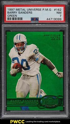 1997 Metal Universe Precious Metal Gems PMG Green Barry Sanders 15 162 PSA 7