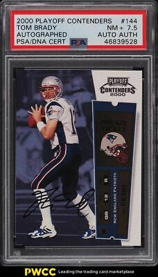 2000 Playoff Contenders Tom Brady ROOKIE RC PSADNA AUTO 144 PSA 75 NRMT